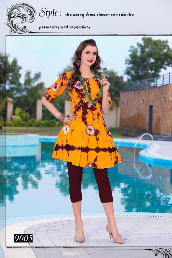 Riyaa Antara 1 Cotton Bandhani Print Kurtis Collection